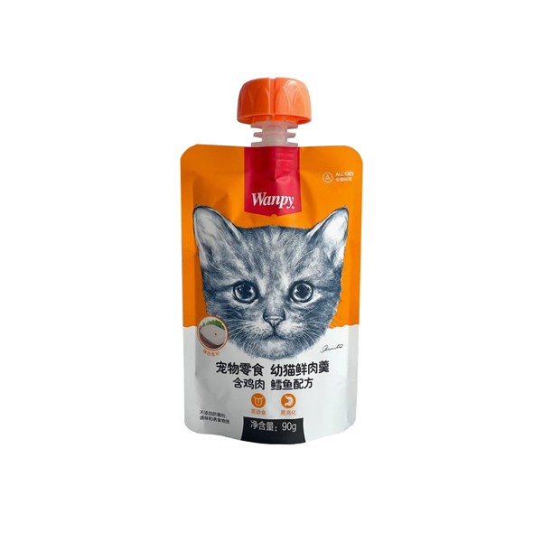 292548325 پوچ غذای مرطوب بچهگربه ونپی با طعم مرغ و ماهی تن Wanpy