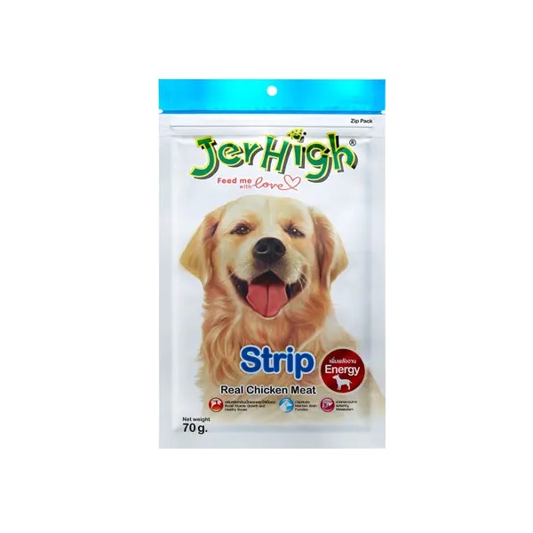 Jerhigh Chicken Strip dog food تشویقی سگ JerHigh با طعم Chicken Strip (70 گرمی)