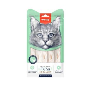 بستنی گربه با طعم تن ماهی و گوش‌ماهی ۱۴ گرمی مدل خامه‌ای Wanpy Tuna & Shellfish Creamy