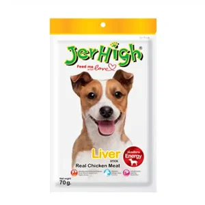 تشویقی سگ JerHigh با طعم جگر و گوشت مرغ (70 گرمی)