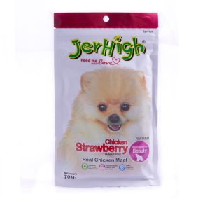 تشویقی سگ JerHigh مدل Chicken Strawberry (70 گرمی