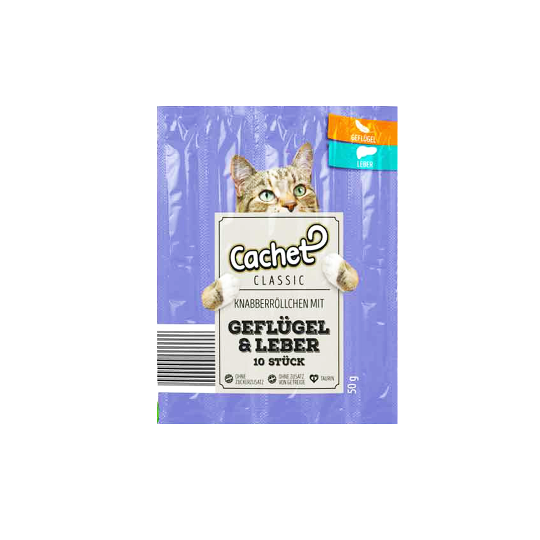 PABEPA4513 تشويقي گربه مدادي ۱۰ گرمي با طعم مرغ و جگر Cachet