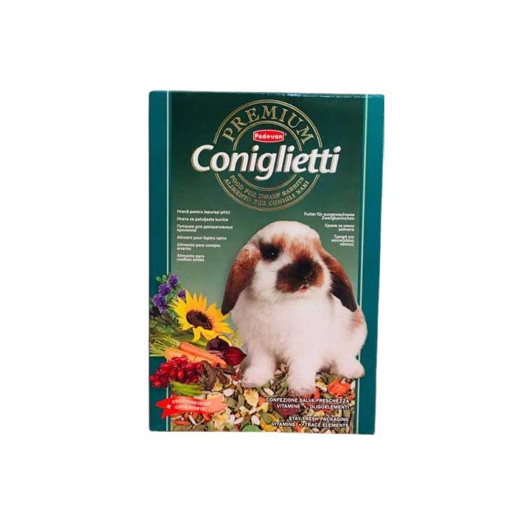 Padovan-Premium-Coniglietti غذا خشک جوندگان پادوان مدل Coniglietti وزن 500 گرم