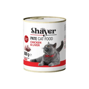 کنسرو گربه با طعم مرغ و جگر 800 گرمي Shayer