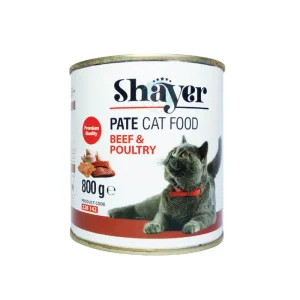 کنسرو گربه با طعم گوشت و ماکيان 800 گرمي Shayer