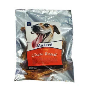 تشویقی سگ Mofeed با طعم پای بوقلمون مدل Chew Roast:  مناسب برای سگ‌ها تشویقی با طعم بوقلمون (Turkey) دارای بافت جویدنی و خوش‌خوراک مناسب برای آموزش و تربیت سگ کمک به سرگرمی و کاهش استرس سگ کمک به تقویت عضلات فک می‌تواند به سلامت دندان‌ها و کاهش پلاک دندانی کمک کند مناسب برای استفاده به‌عنوان میان‌وعده یا پاداش