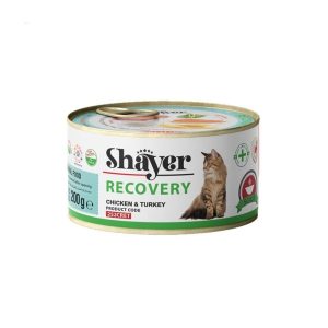 کنسرو گربه ريکاوري با طعم مرغ و بوقلمون 200 گرمي Shayer