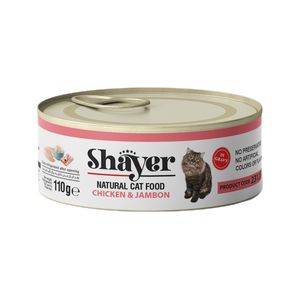 کنسرو_غذای_گربه_شایر_مدل_مرغ_و_ژامبون_وزن 110_گرم_8319840 کنسرو گربه با طعم مرغ و ژامبون ۱۱۰ گرمی Shayer