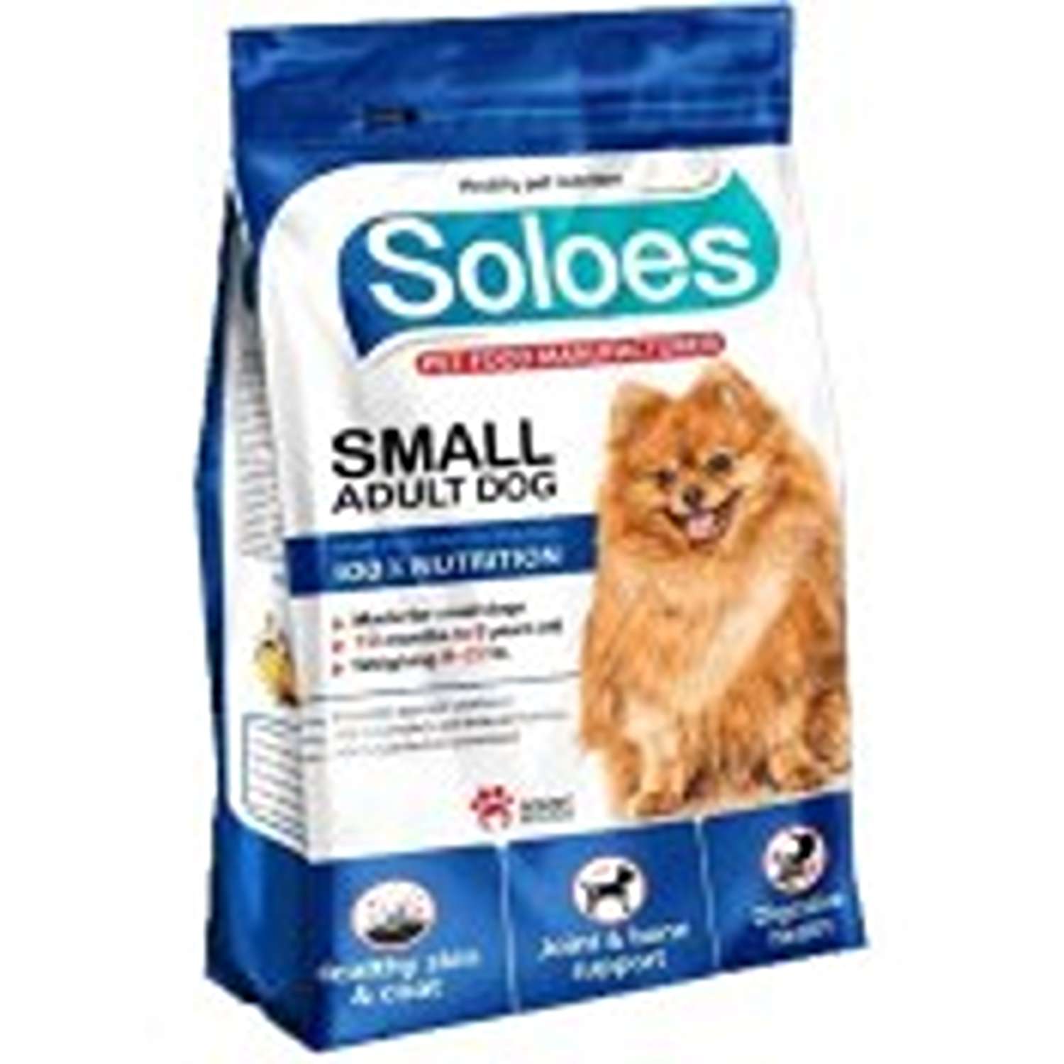 0x176 (3)_11zon غذا خشک سگ بالغ نژاد کوچک با طعم مرغ و برنج 0.5 کيلويی Soloes