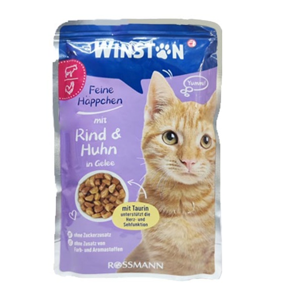 پوچ-6 پوچ گربه با طعم گوشت گاو و مرغ 100 گرمی Winston