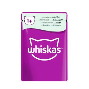 پوچ گربه با طعم ماهی کاد Whiskas (۸۵ گرمی)