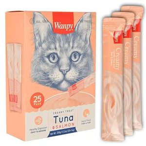 تشویقی گربه با طعم تن و سالمون Wanpy