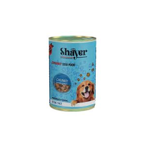 کنسرو سگ چانک مرغ و پاستا در سس پنير شایر