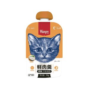 پودينگ گربه با طعم مرغ و ماهی کاد 90 گرمی Wanpy