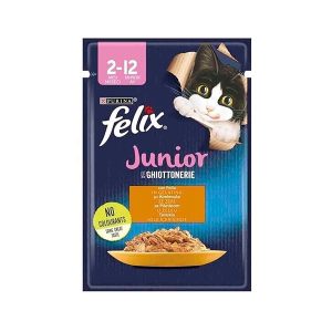 پوچ گربه با طعم گوشت مرغ در ژله آلمان 85 گرمی Felix