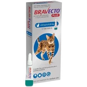 قطره ضد انگل خارجی گربه براوکتو 2.8 تا 6.25 کیلوگرم